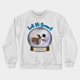 Deer and Snowman Snow Globe Merry Christmas Crewneck Sweatshirt